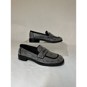 Loafer Rhinestone‎ Black Size 8 Slip On Flats Party Sparkle Disco